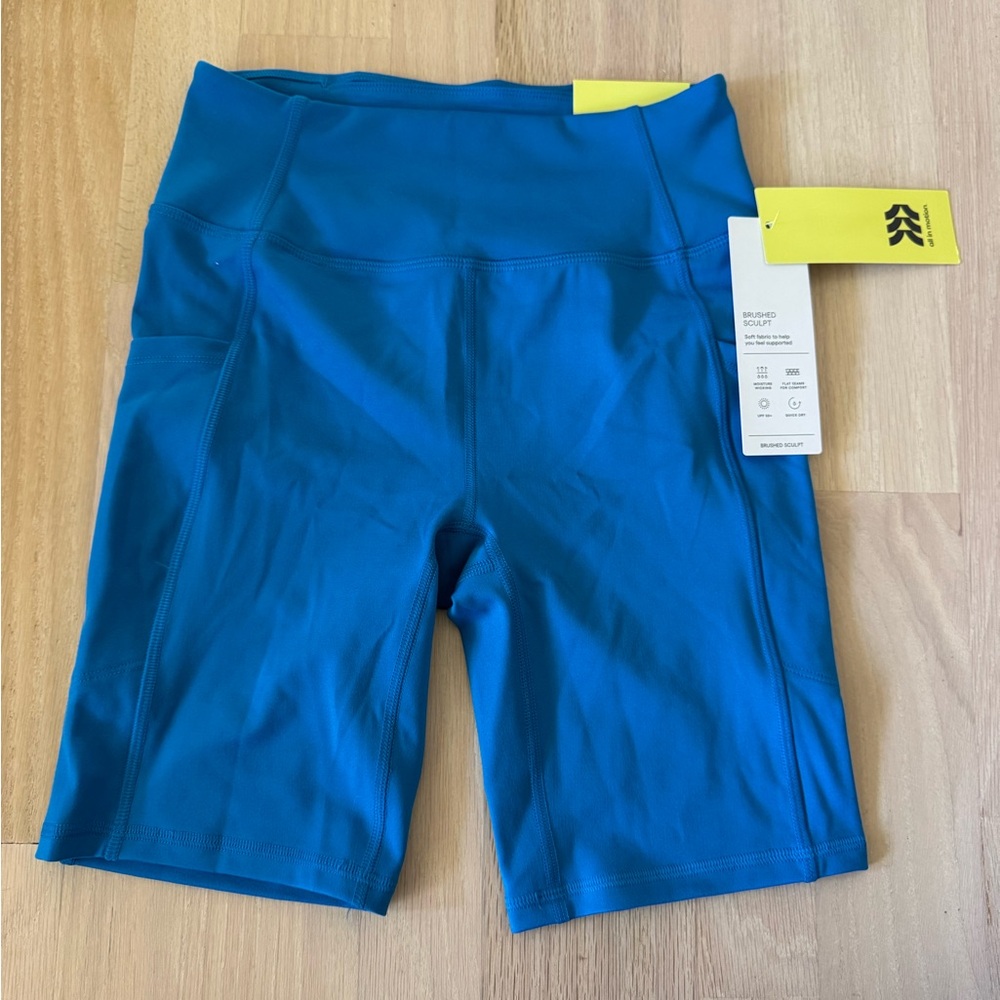 NWT All in Motion XS Blue Bike Shorts High-Waisted
